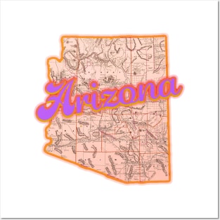 Arizona Map Posters and Art